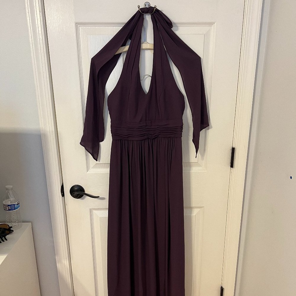 LONG HALTER TIE MAXI DRESS